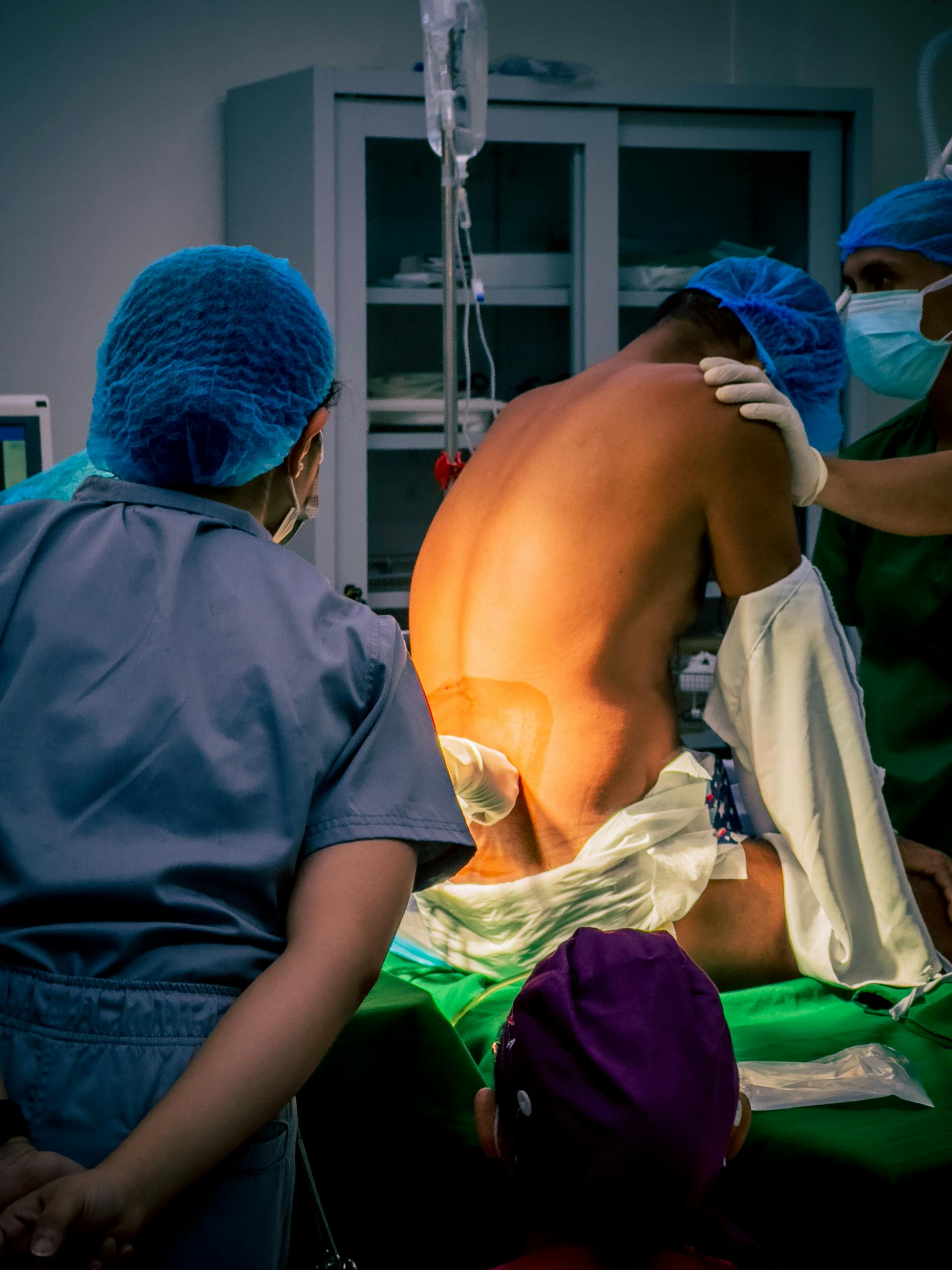 A patient getting ready for operation